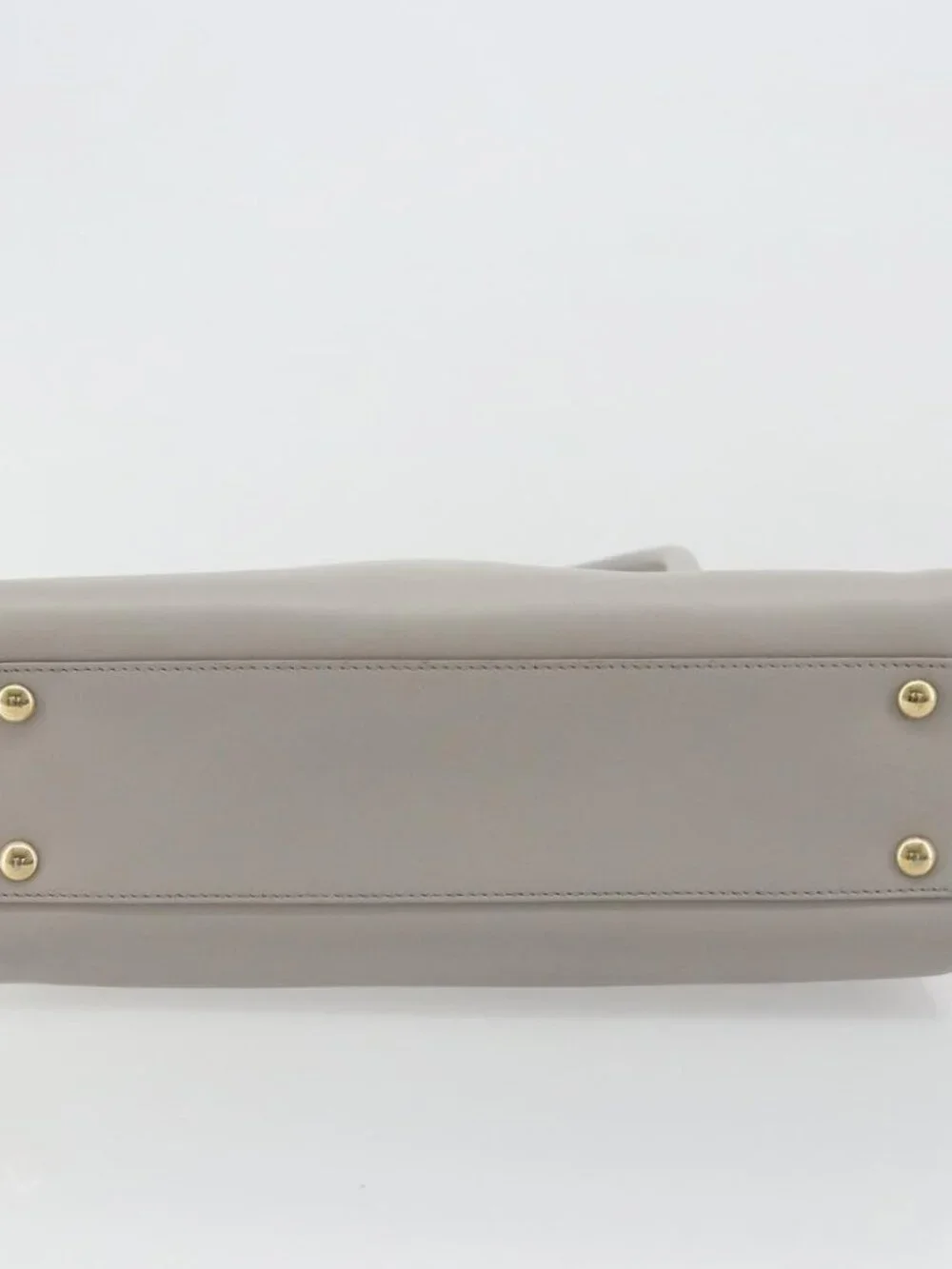 Salvatore Ferragamo Gancini Hand Bag Leather Gray Gold Auth 181831A